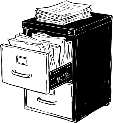 Illustration of a filing cabinet