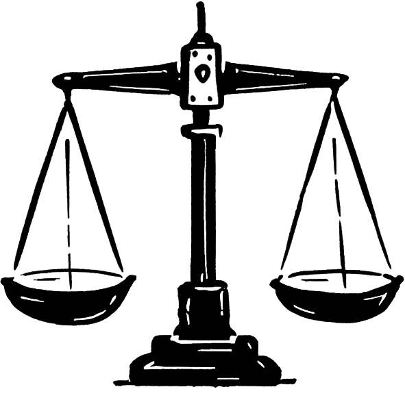 A balanced scale representing an outside perspective